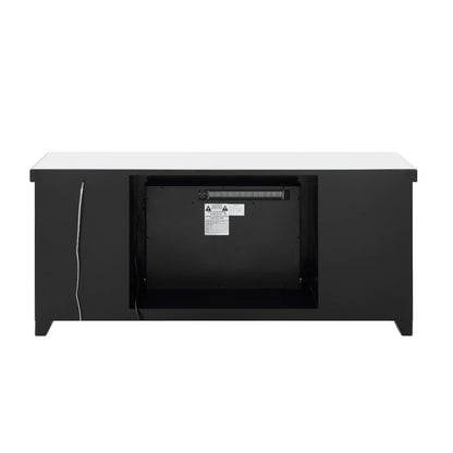 Noralie - TV Stand With Fireplace & LED - Mirrored & Faux Diamonds