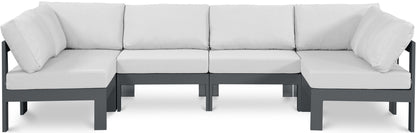 Nizuc - Outdoor Patio 6 Piece Modular Sectional With Gray Frame