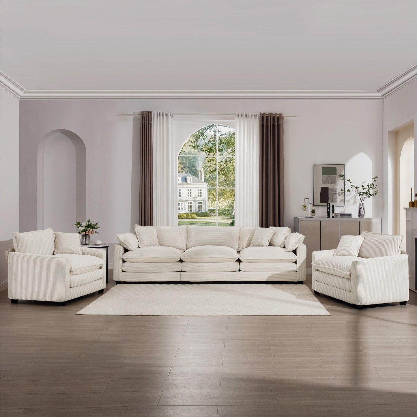 Elegant Oversized Sectional Sofa Set With Deep Seats And Flexible Layout