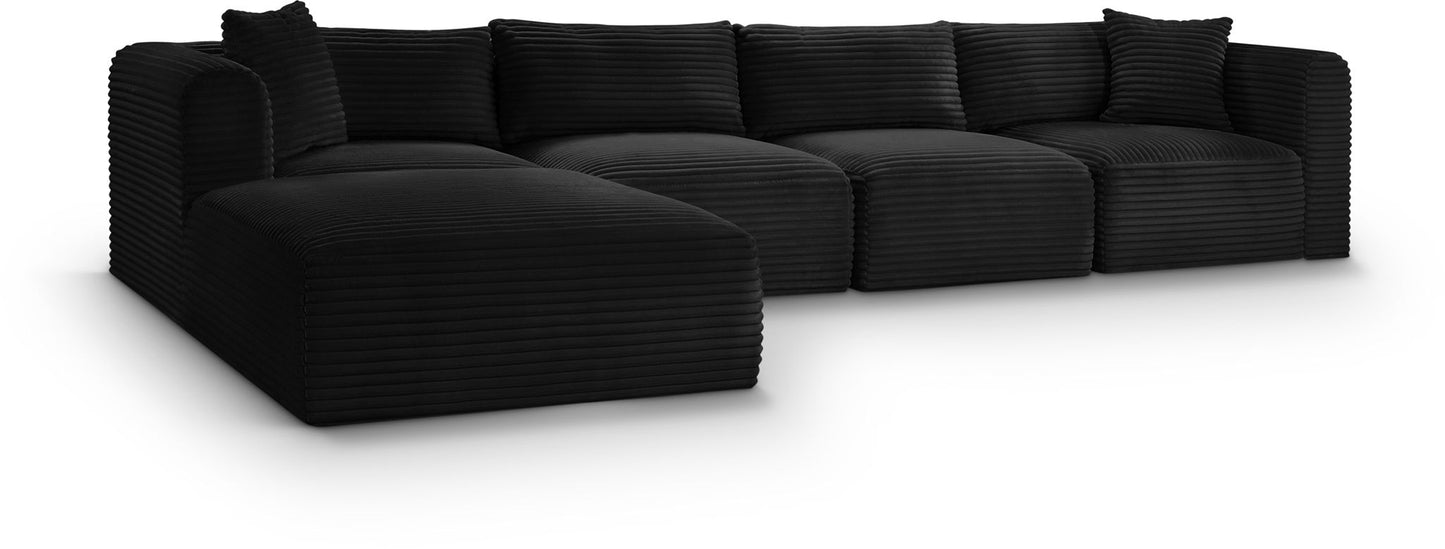 Shaggy - 5 Piece Modular Sectional With Ottoman