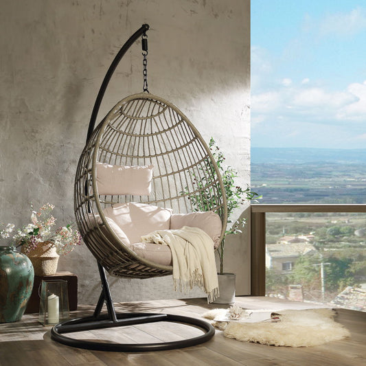 Vasant - Hanging Chair - Fabric & Wicker