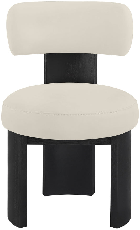 Atelier - Vegan Leather Upholstered Dining Chair (Set of 2) - Taupe / Painted Black