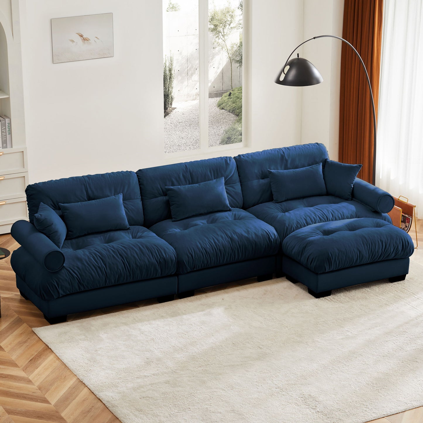Super Comfort Oversized Modular Sectional Sofa With Movable Ottoman