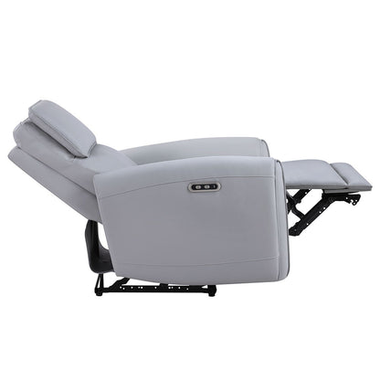 Jeromie - Power Motion Recliner With USB Port - Gray Synthetic Leather