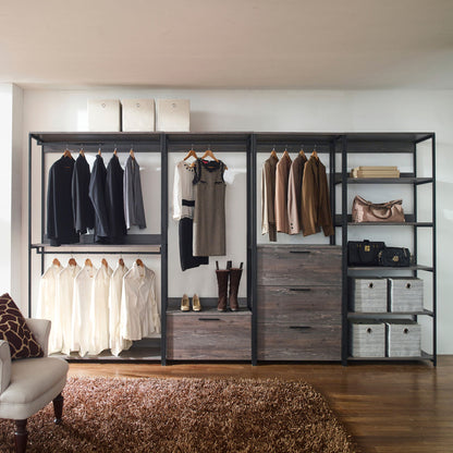 Monica - Walk-In Closet System, Extra Storage Space - Rustic