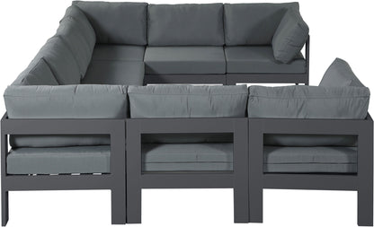 Nizuc - Outdoor Patio 8 Piece Modular Sectional With Gray Frame