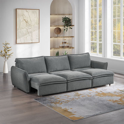 Eaden - Power Sofa With Sleeper - Gray Chenille