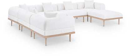 Laguna - 7 Piece Resilient Water Resistant Fabric 142" Upholstered Outdoor Patio Modular Sectional