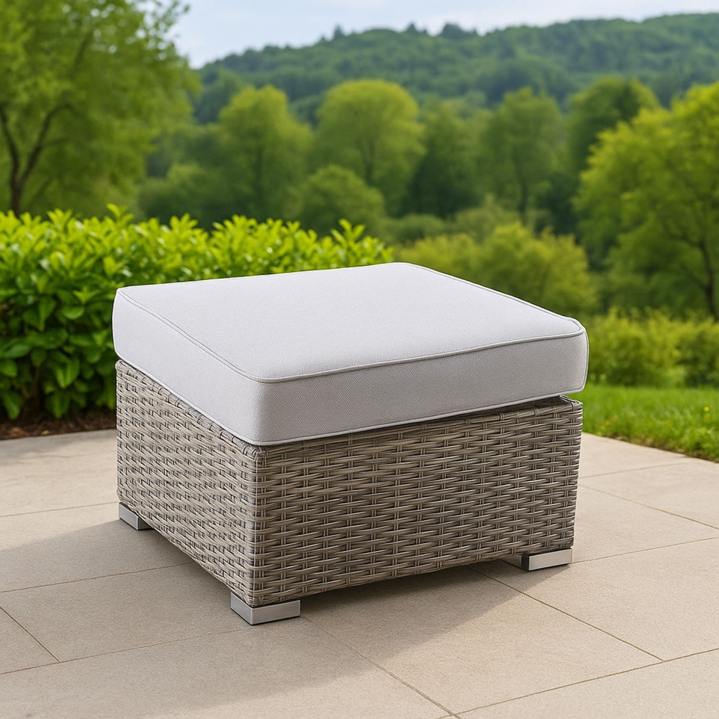 Stylish Outdoor Ottoman With Cushion For Comfort