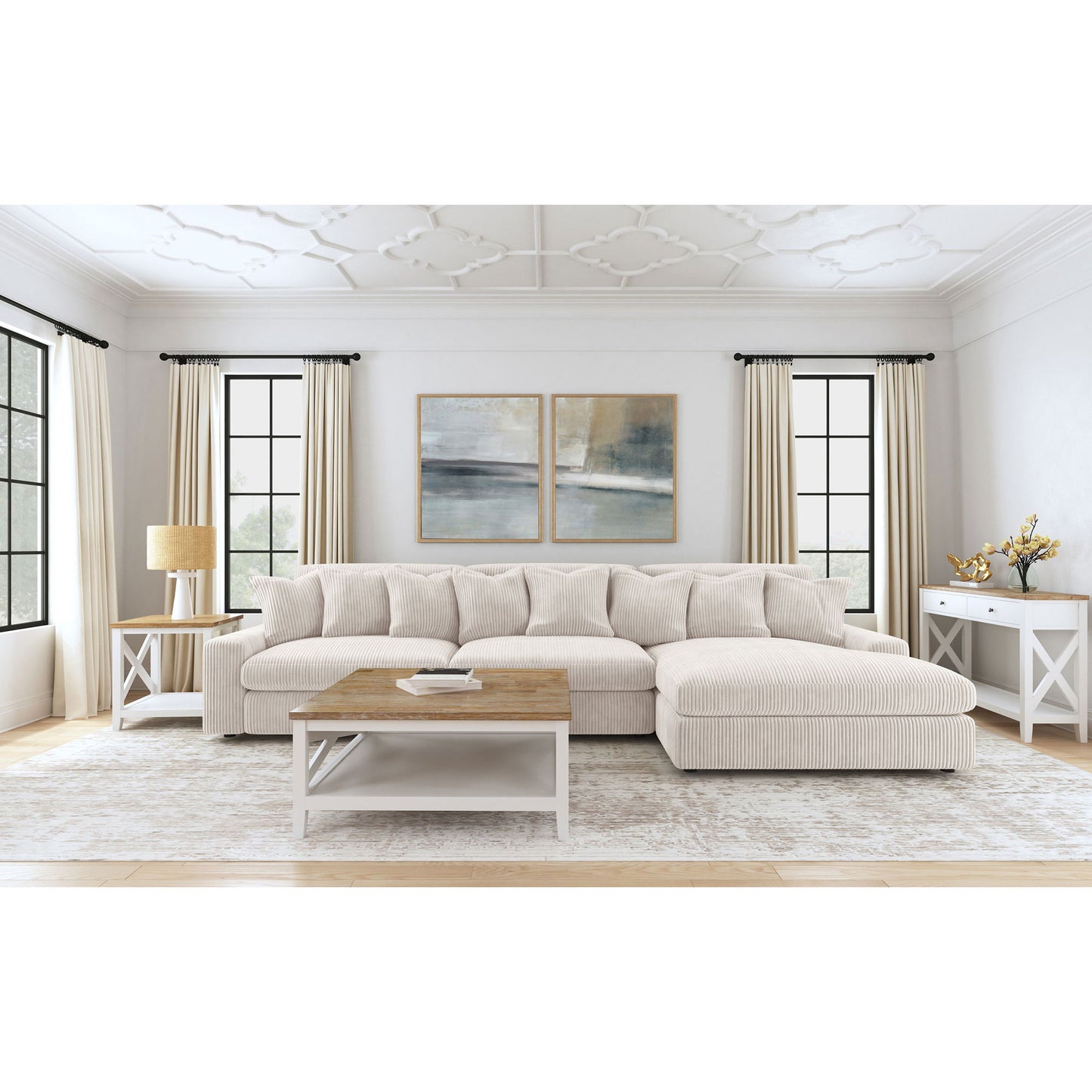 Cassidy - Upholstered Sectional Sofa With Reversible Cushions