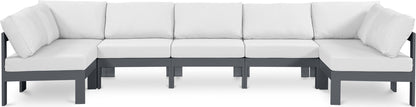 Nizuc - Outdoor Patio 7 Piece Modular Sectional With Gray Frame