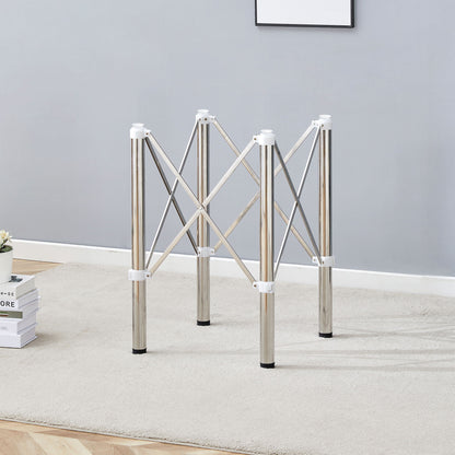 Simple Silver Stainless Steel Folding Table Frame Multifunctional Space Saving Design.Separate Folding Table Legs That Can Be Paired With Various Sizes And Styles Of Tabletops - Silver