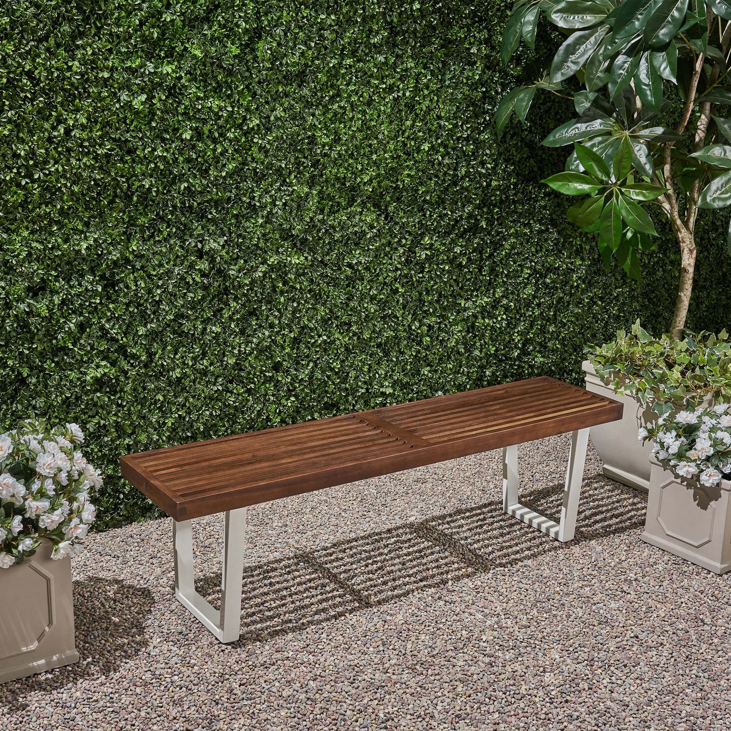 Intrinsic - Outdoor Dining Bench With Slat Top