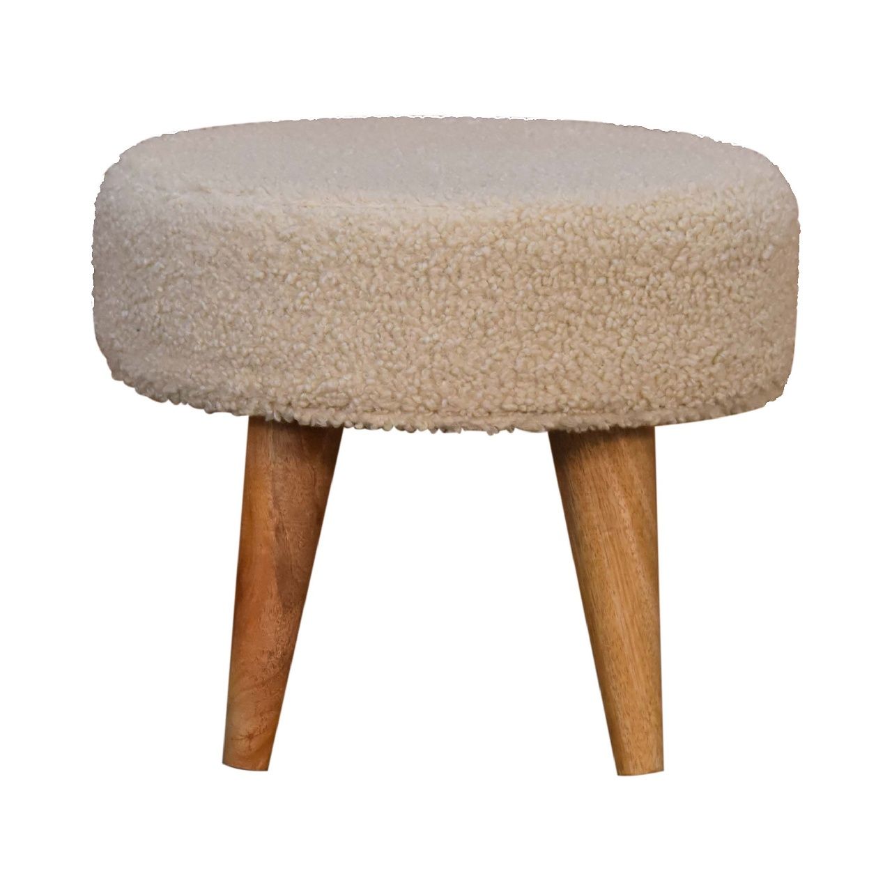 Petite Footstool - Cream / Brown