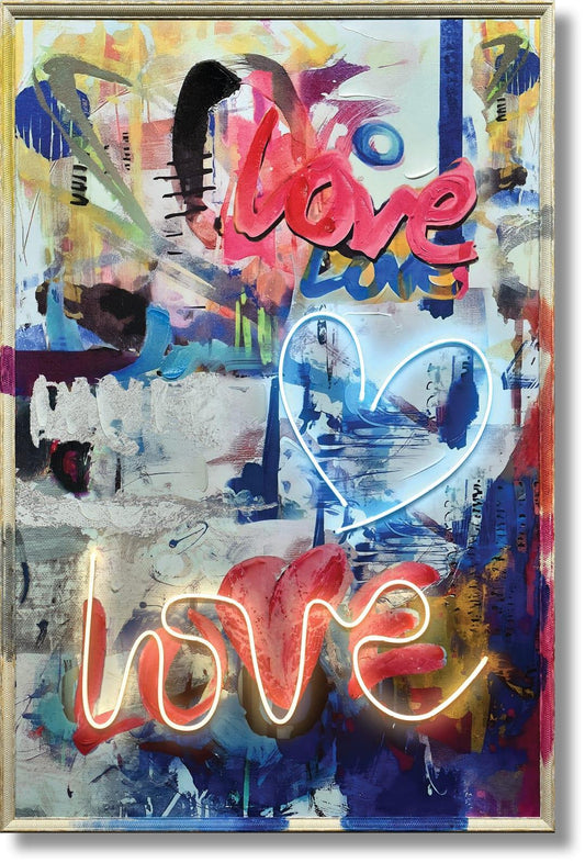 Radiant Heart Graffiti - 33" x 48" Framed Wall Art