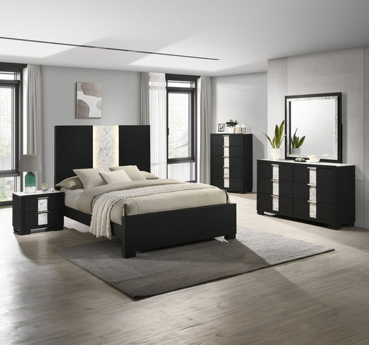 Rangley - Queen 5 Piece Bedroom Set - Black