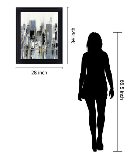 Misty Metropolis - 28" x 34" Framed Wall Art
