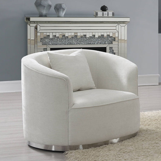 Odette - Chair With Pillow - Beige Chenille