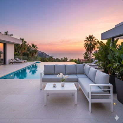 Outdoor Patio Set, All-Weather With Thick Cushions