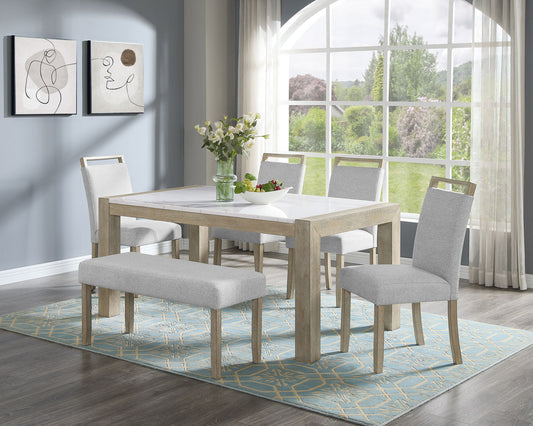 Hazel - 6 Piece Dining Room Set - Wired White