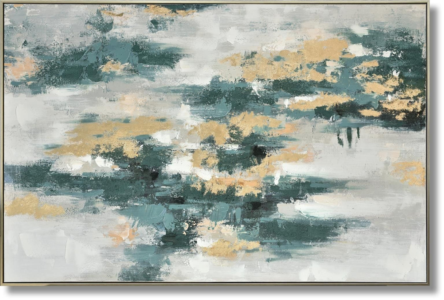 Verdant Gold Drift - 39" x 59" Framed Wall Art