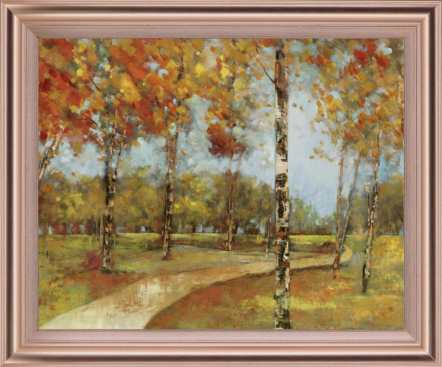 Golden Birch Trail - 28" x 34" Framed Wall Art