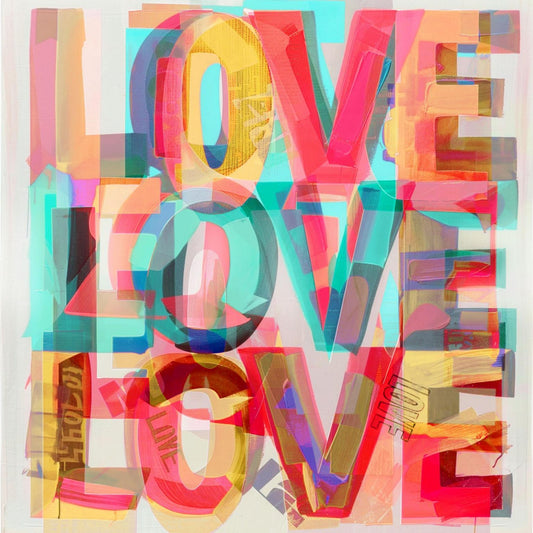 Vivid Overlay Letters - 20" x 20" Framed Wall Art