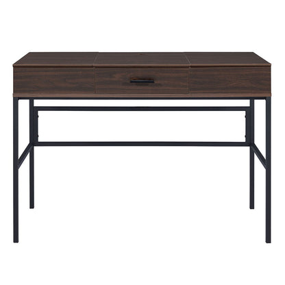 Verster - Writing Desk With USB - Oak & Black
