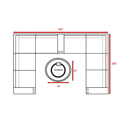 Patio Seating Group With Cushions And Fire Pit - Espresso