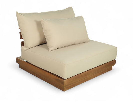 Mirella - Water Resistant Fabric Upholstered Outdoor Patio Modular Armless Chair