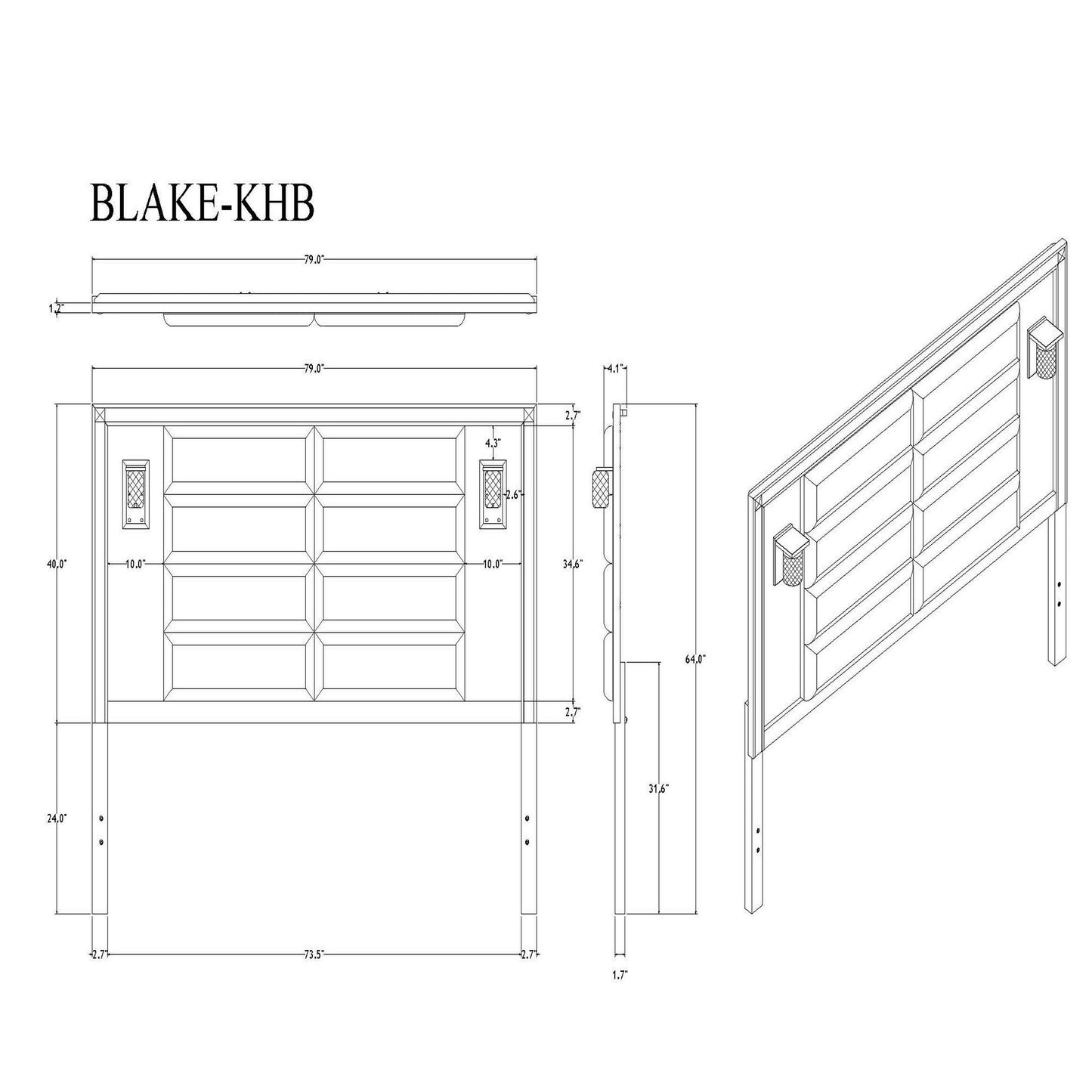 Lively - Bedroom Set With Glitter Detail And Padded Headboard
