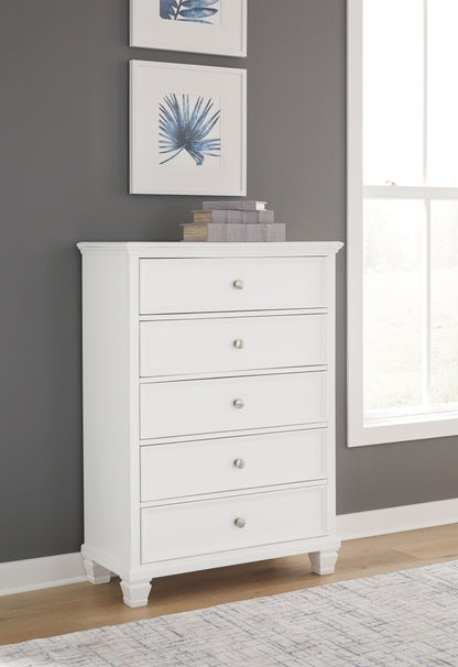 Fortman - Five Drawer Chest - White
