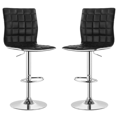 Waffle - Adjustable Bar Stool (Set of 2) - Black