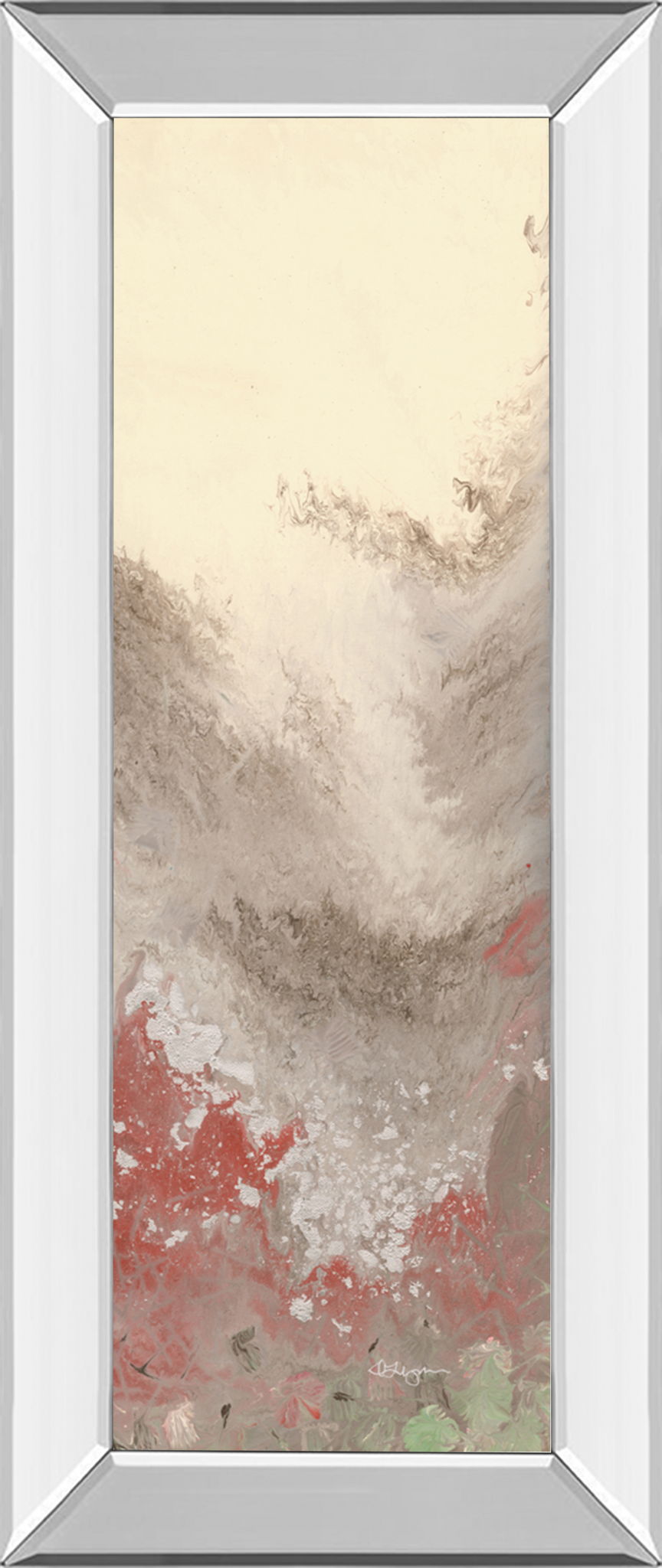 Sang Froid Il By Dlynn Roll - Mirror Framed Print Wall Art - Beige