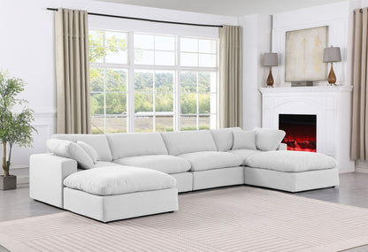Comfy - 6 Piece Linen Modular Double Chaise Sectional