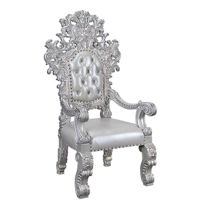 Valkyrie - Arm Chair (Set of 2) - Synthetic Leather & Antique Platinum