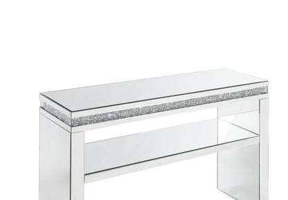 Noralie - 32" Sofa Table - Mirrored & Faux Diamonds