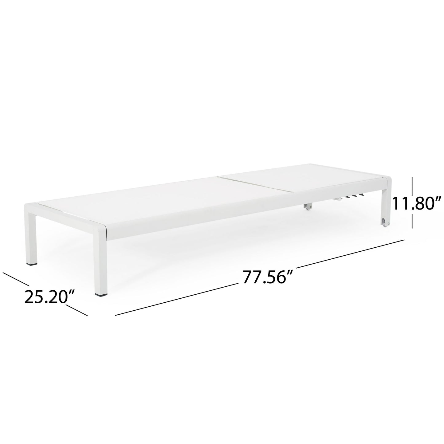 Outdoor Patio Chaise Lounge With 5 Reclining Positions