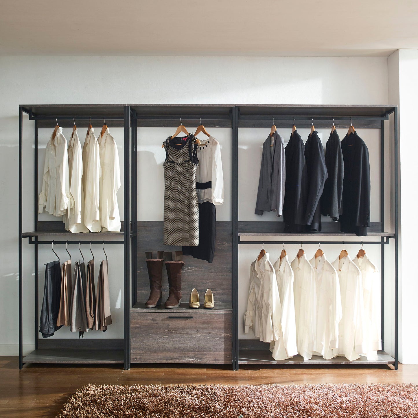 Monica - Walk-In Closet System & Modular Design - Rustic