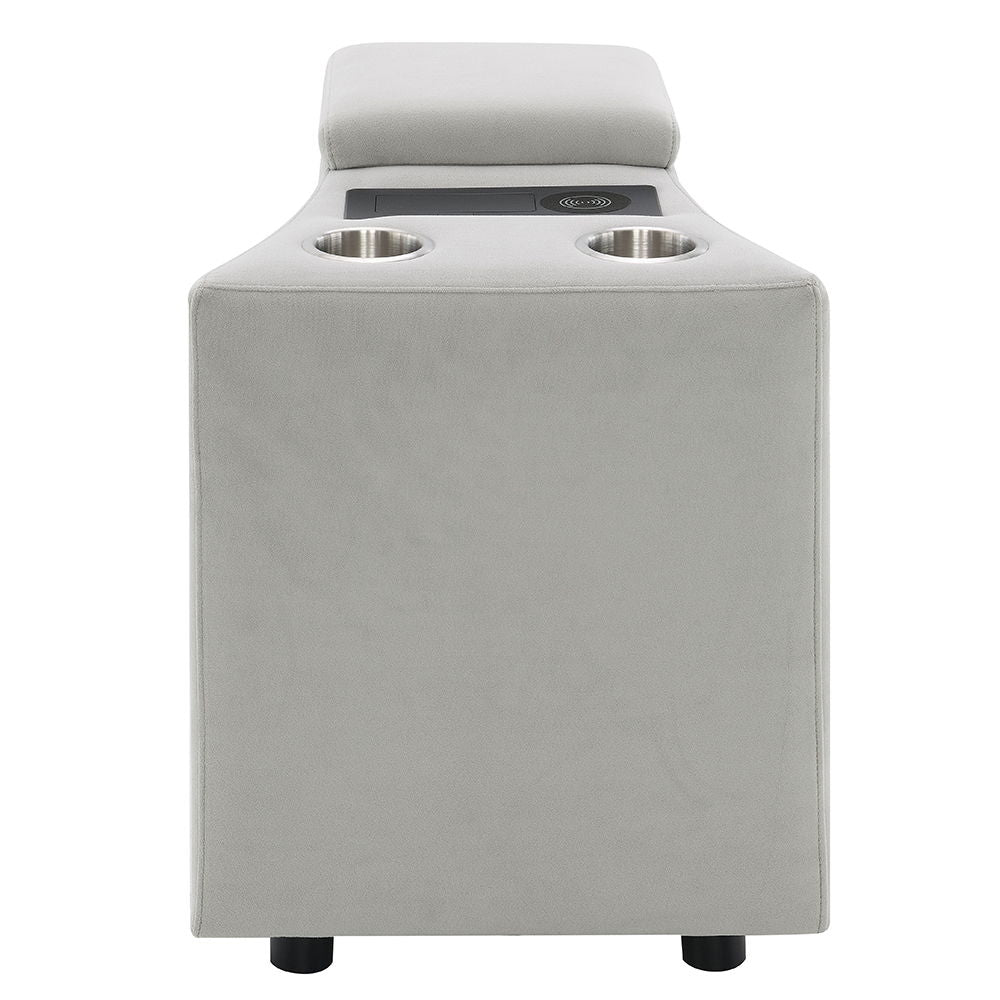 Emee - Console With USB - Gray Corduroy
