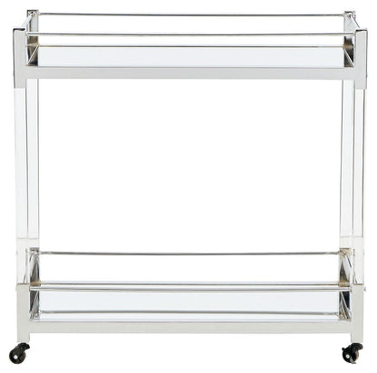 Chaseton - Bar Cart - Clear / Silver Finish