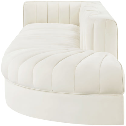 Rummi - Velvet Performance Fabric Upholstered 4 Piece Modular Sectional With Reverse Corner Chair