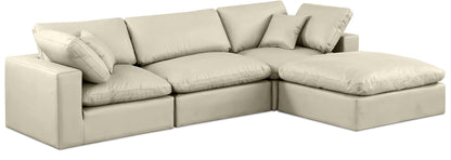 Comfy - 4 Piece Faux Leather Modular Sectional With Chaise