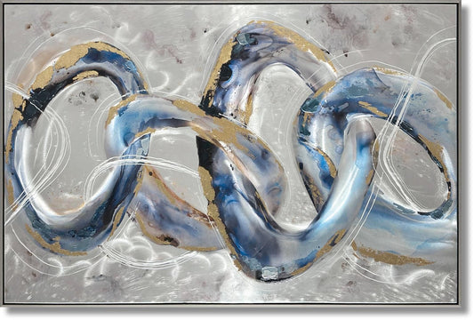 Icy Linked Currents - 32" x 47" Framed Wall Art