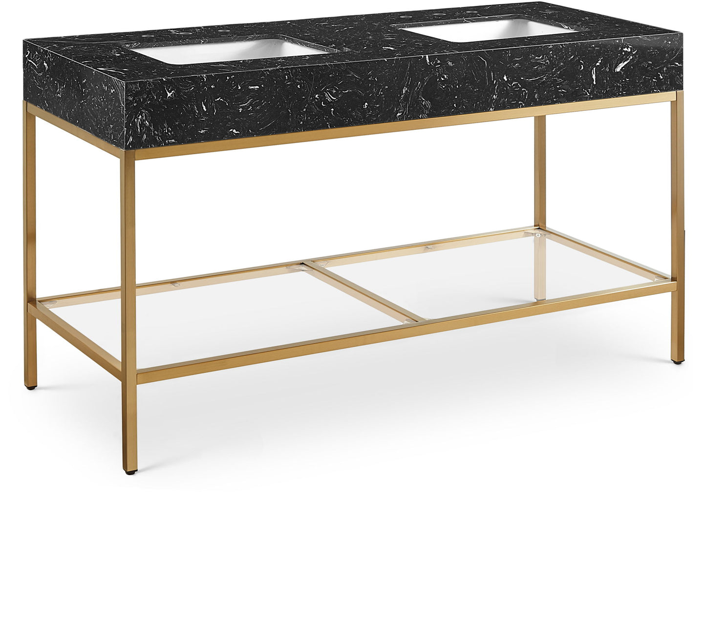Marmo - Engineered Marble Bathroom Vanity With Gold Base