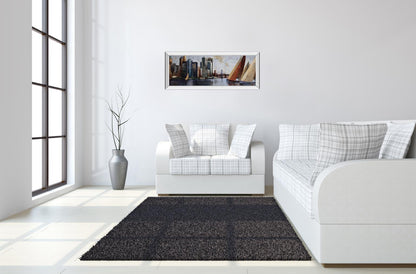 Arriving At Manhattan By Marti Bofarull - Mirrored Frame Wall Art - Dark Gray