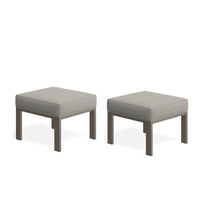 All-Weather Patio Ottomans With Thick Cushions (Set of 2)