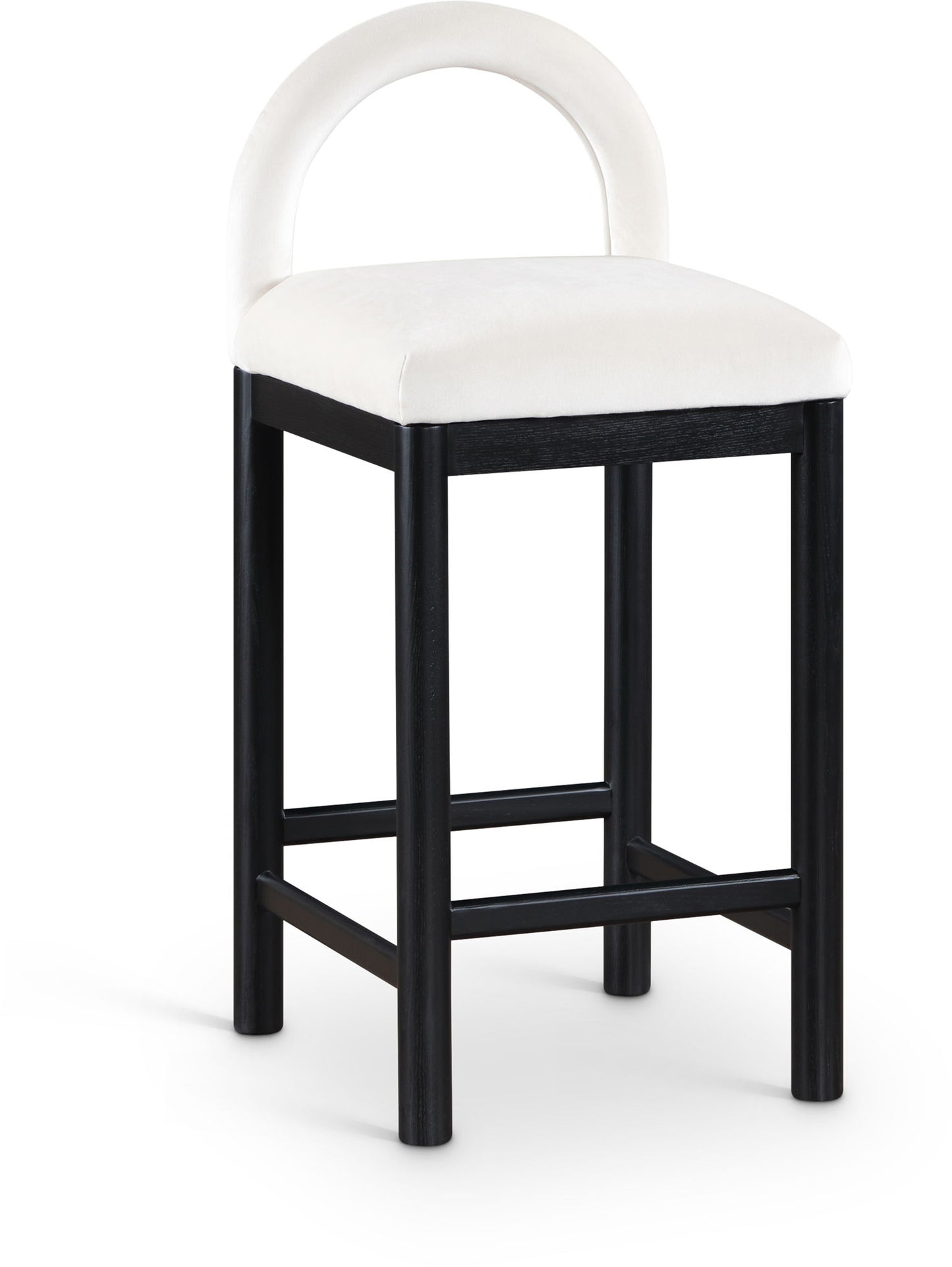 Conrad - Velvet Counter Stool With Black Legs