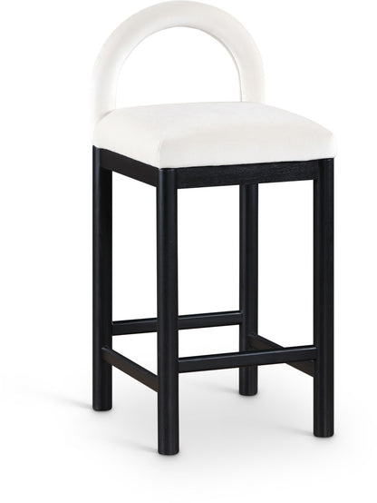 Conrad - Velvet Counter Stool With Black Legs