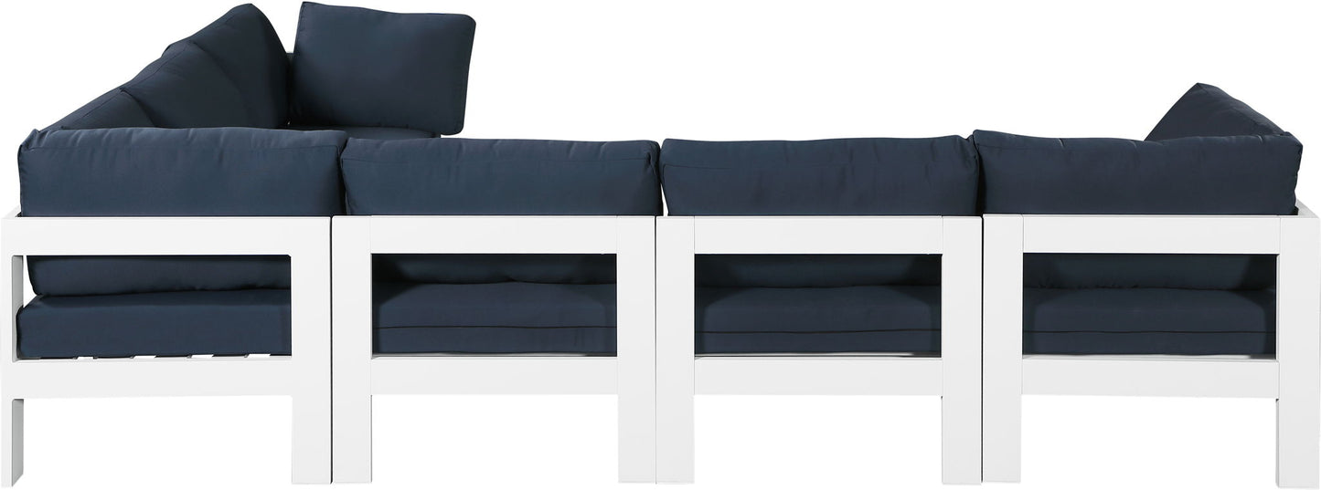 Nizuc - Outdoor Patio 6 Piece Modular Sectional With White Frame